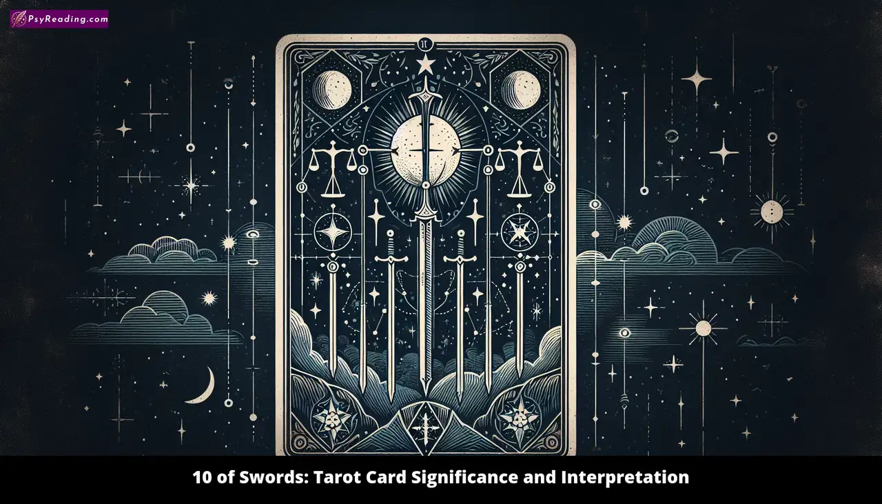 Tarot card: 10 of Swords - Symbolic representation