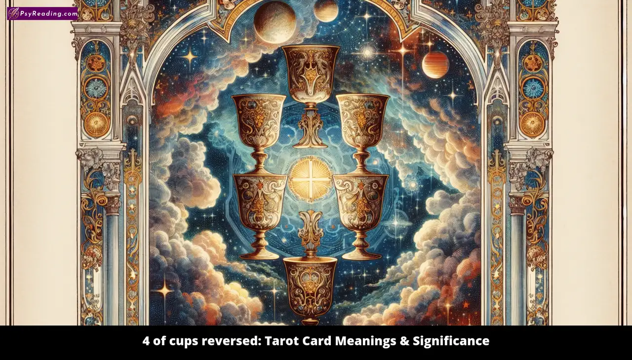 Tarot card: Reversed 4 of Cups - Symbolic Reflection