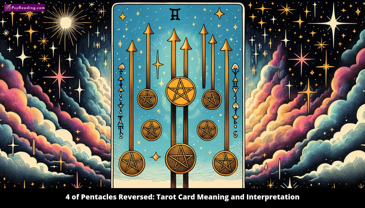 Tarot card: Reversed 4 of Pentacles interpretation.