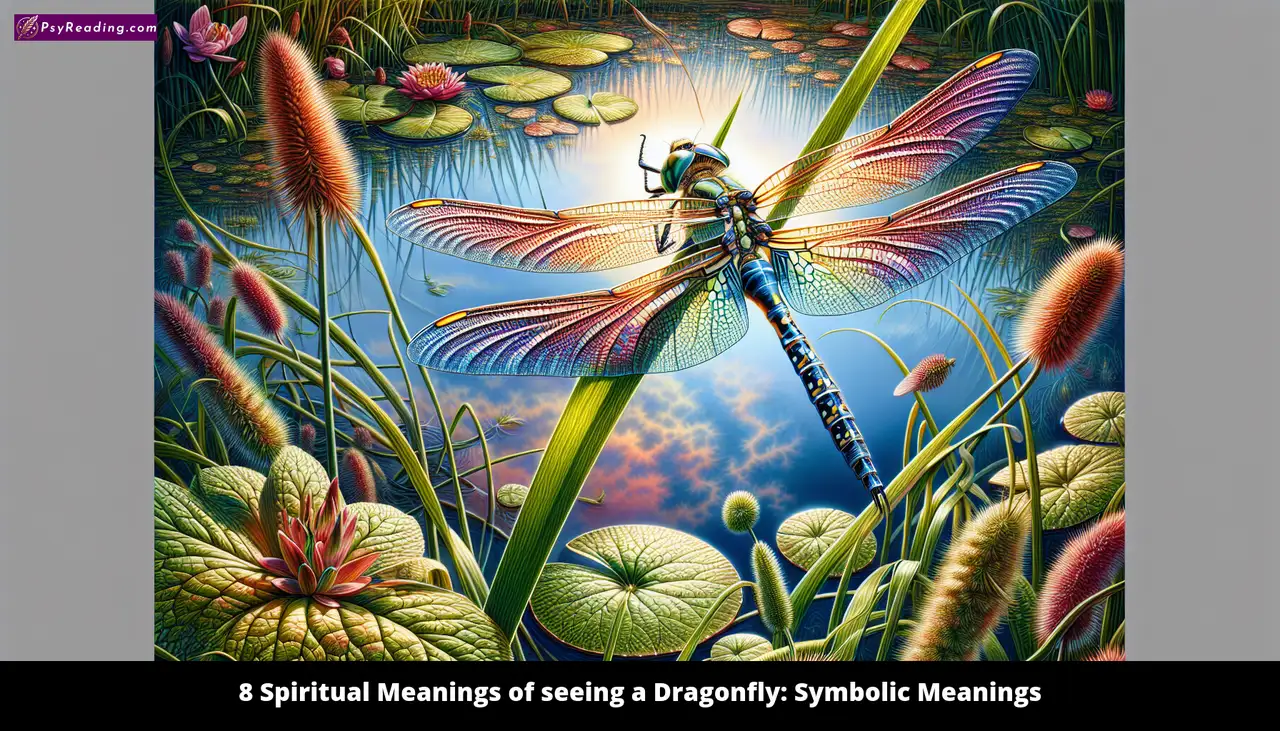 Dragonfly symbolizing spiritual meanings in article.