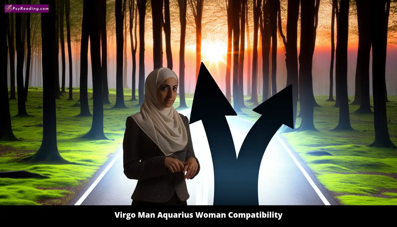 Virgo man and Aquarius woman in harmony.