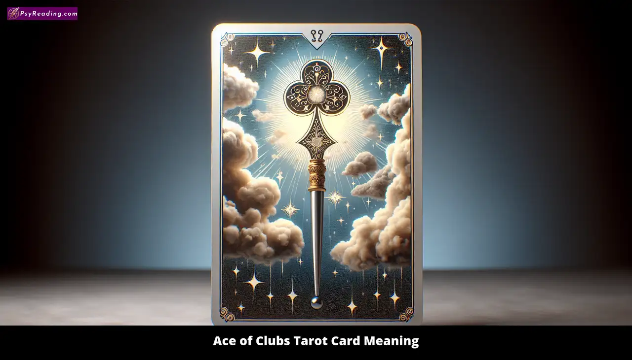 Tarot card depicting Ace of Clubs