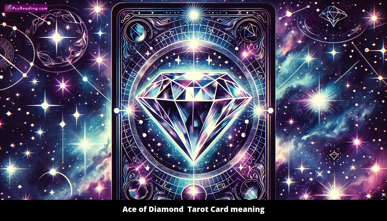 Tarot card depicting the Ace of Diamonds