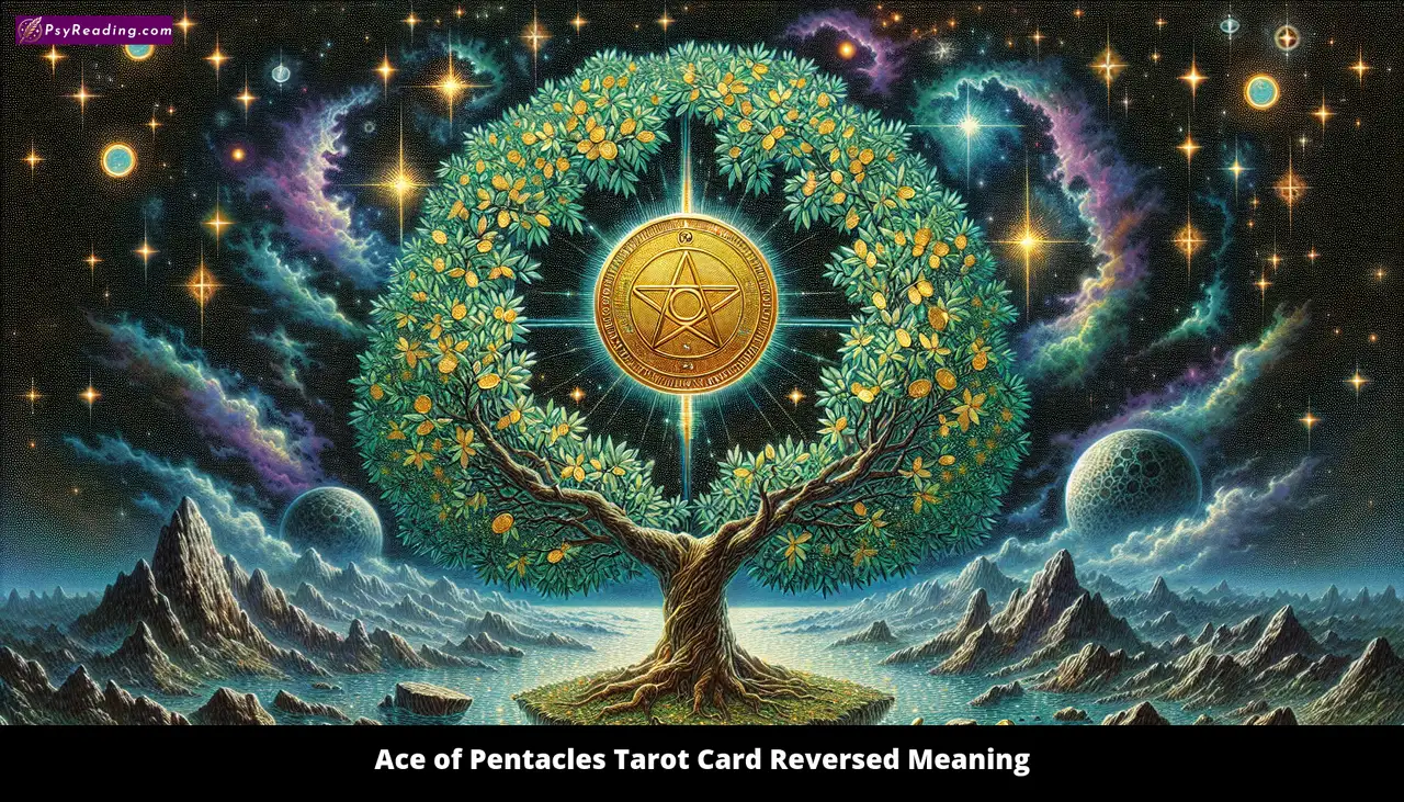Reversed Ace of Pentacles Tarot Card