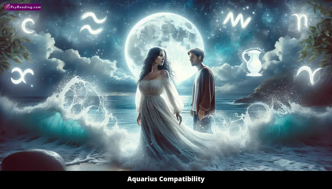Aquarius and compatible zodiac signs in harmony.