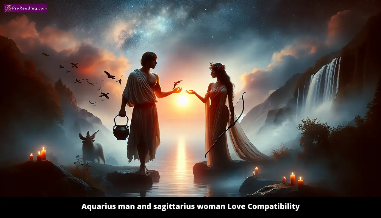 Aquarius man and Sagittarius woman in love.