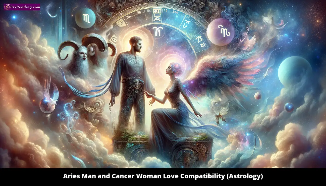 Aries man and Cancer woman in love.