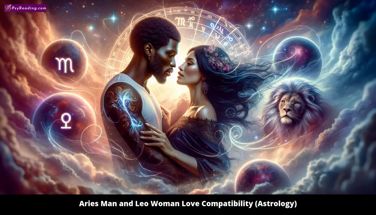 Aries man and Leo woman in love.