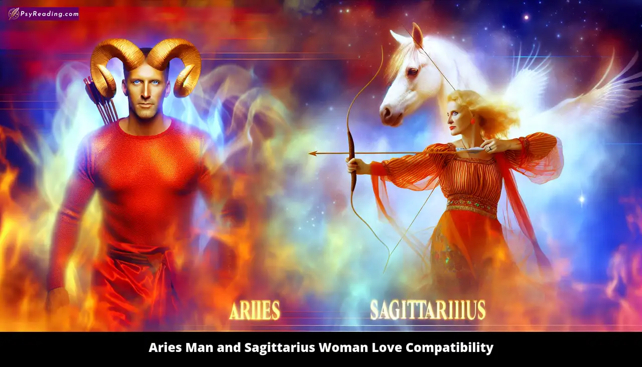 Aries man and Sagittarius woman in love.