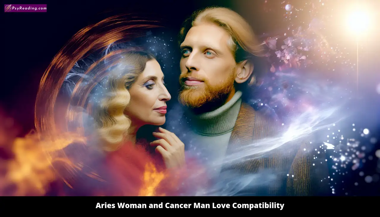 Aries woman and Cancer man in love.