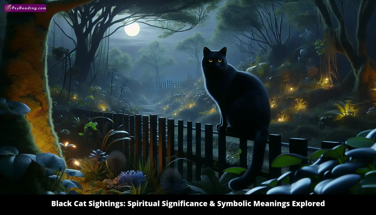 Black cat with mystical symbolism and spiritual meanings.