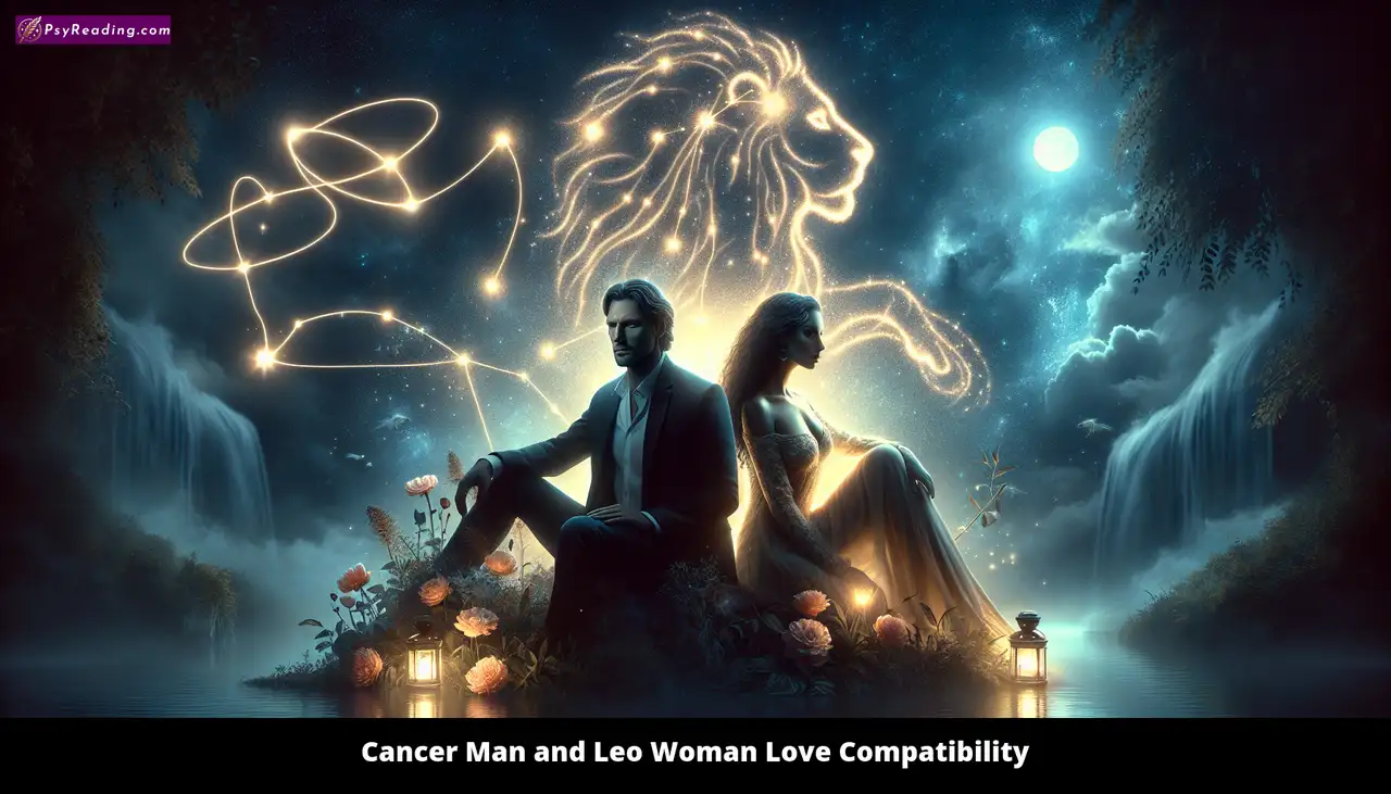 Cancer man and Leo woman in love.