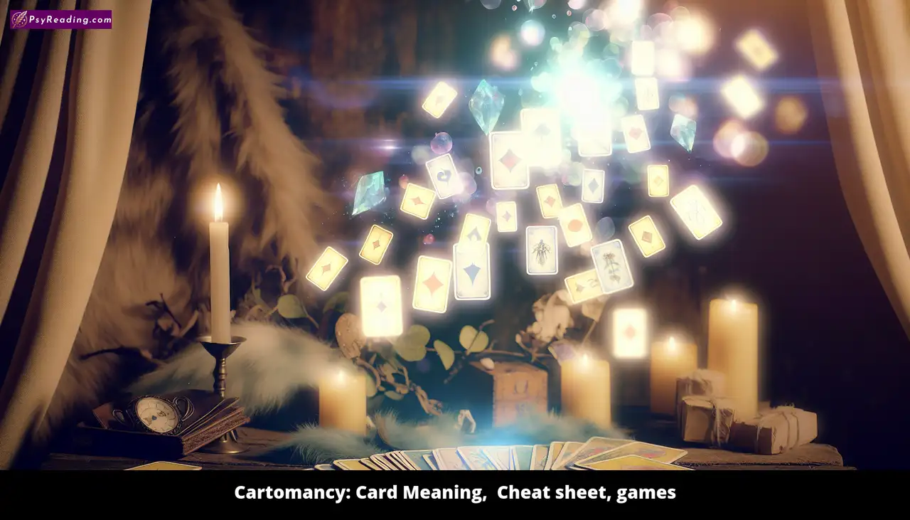 Cartomancy card meanings and cheat sheet.