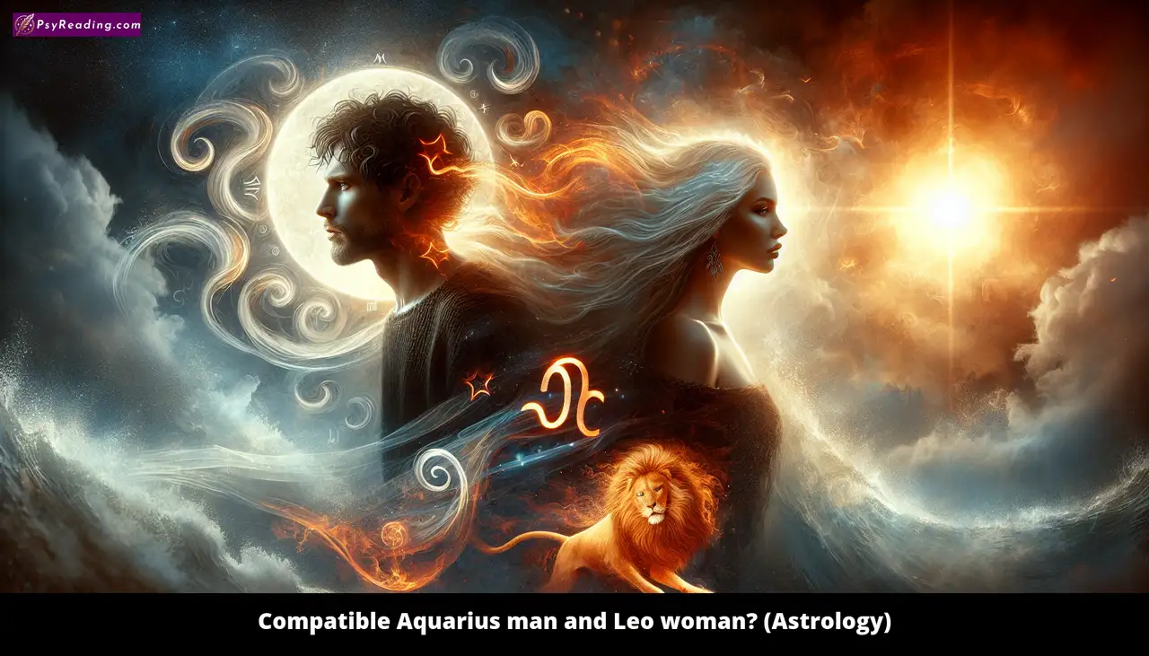 Aquarius man and Leo woman astrology compatibility.