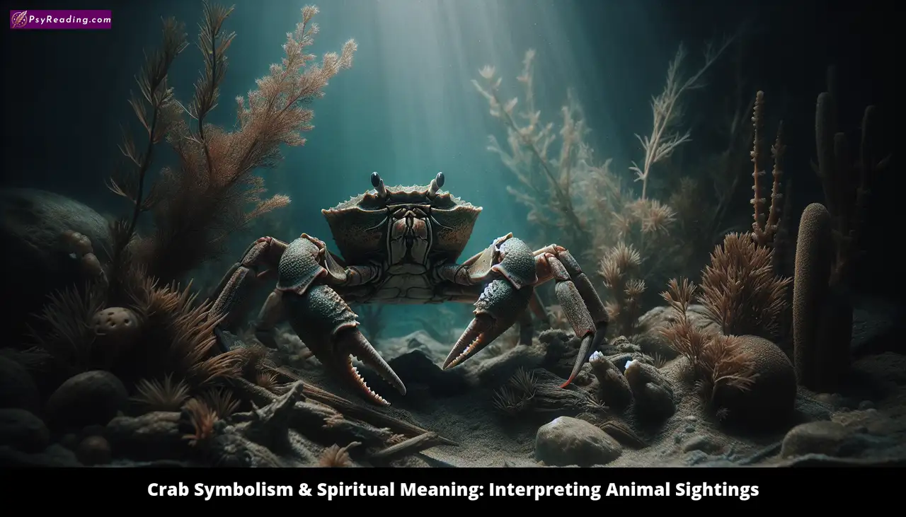 Crab symbolizes spiritual depth and transformation.