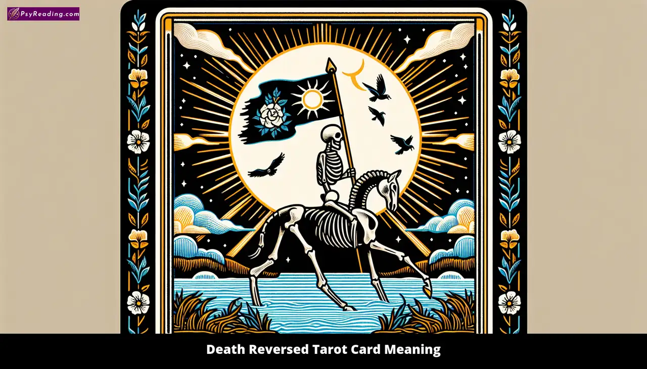 Tarot card depicting reversed Death meaning.
