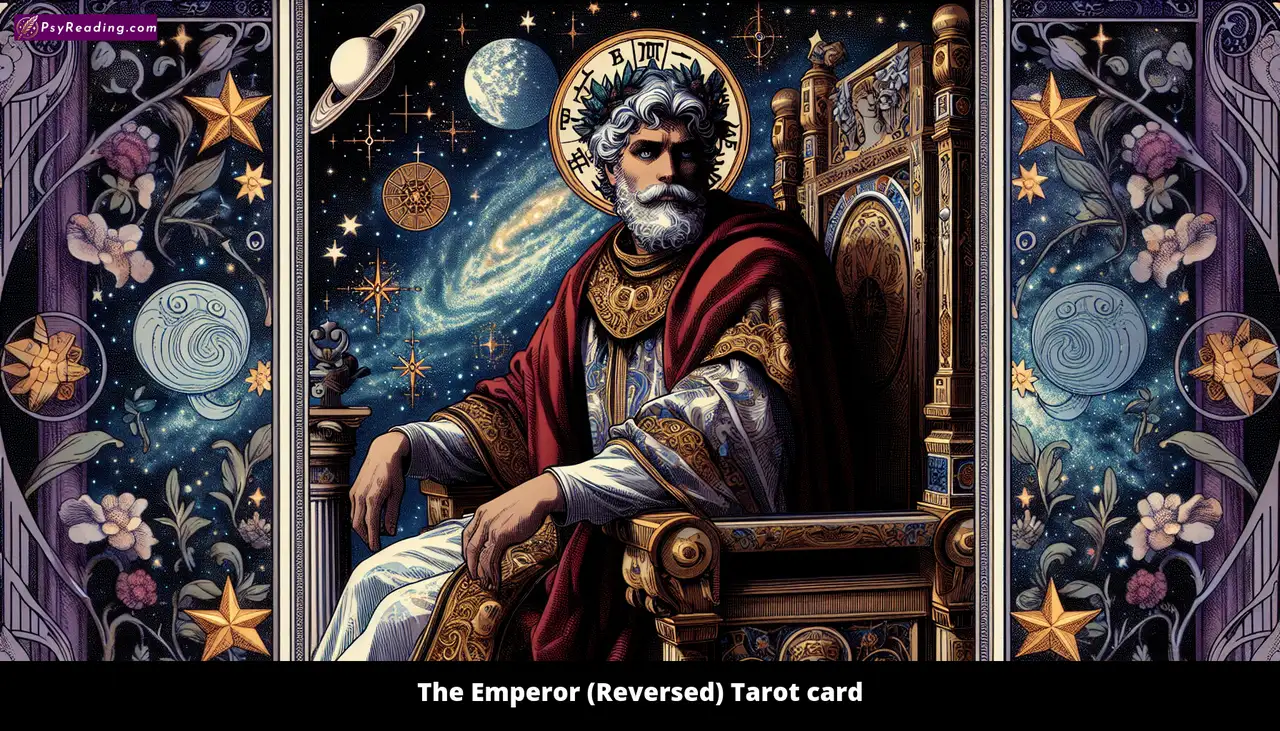 Reversed Emperor Tarot card - authority, leadership
