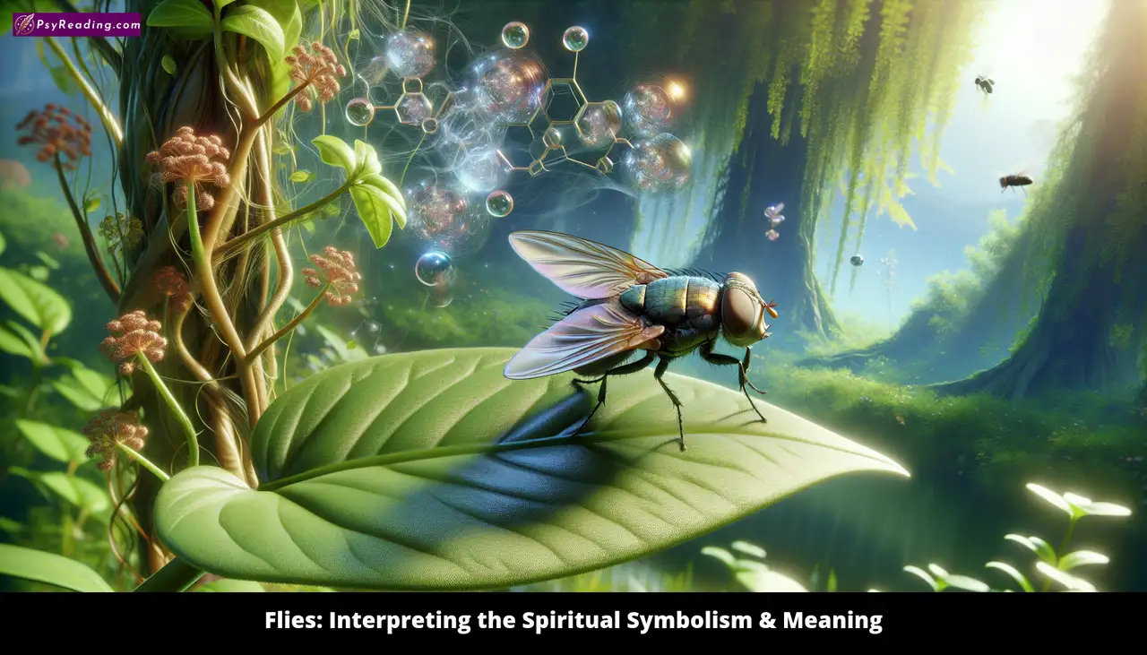 Spiritual symbolism of flies interpreted visually.
