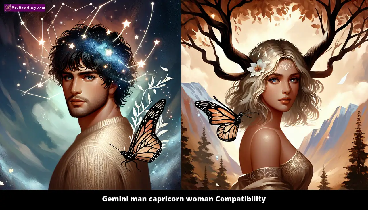Gemini man and Capricorn woman embrace.