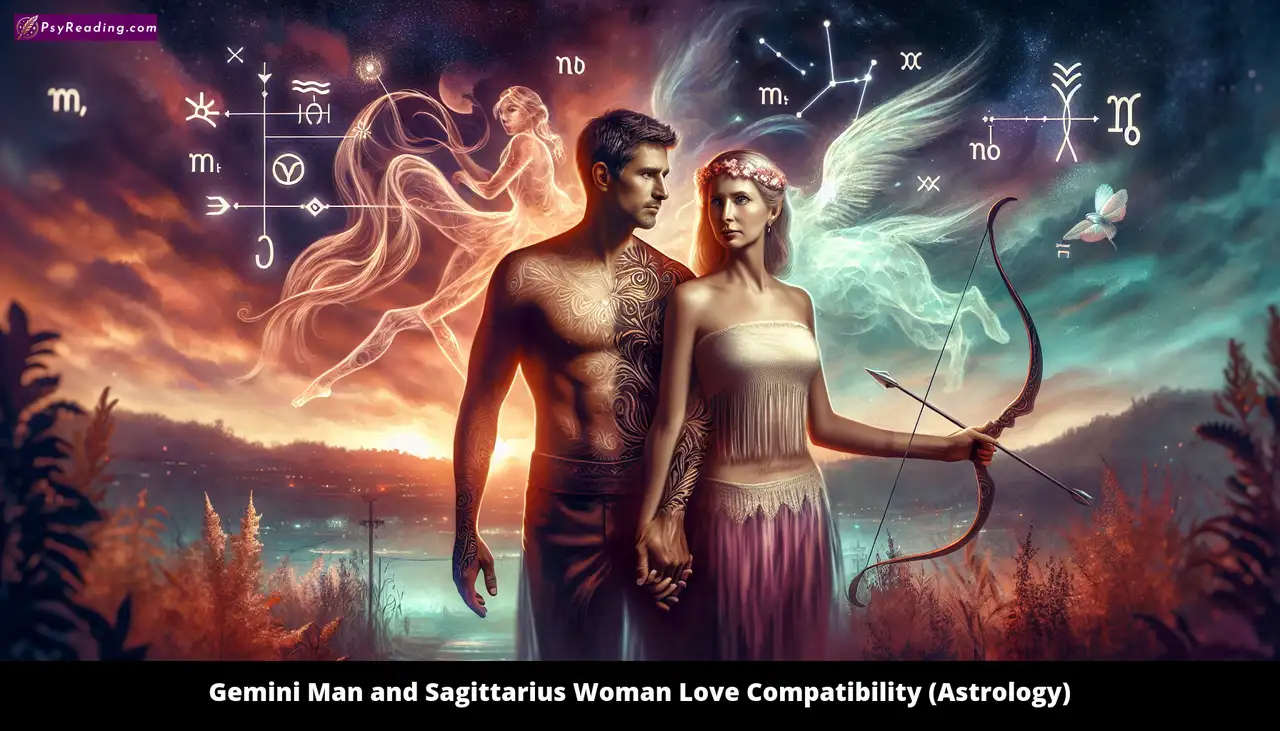 Gemini Man and Sagittarius Woman Embracing Love