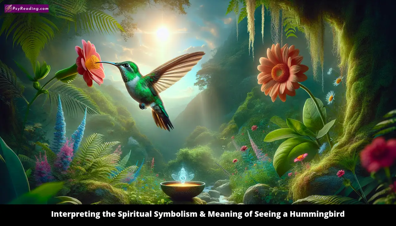 Hummingbird symbolizes spiritual meaning and symbolism.