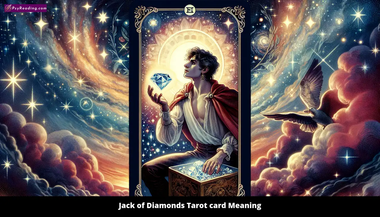 Tarot card depicting Jack of Diamonds.