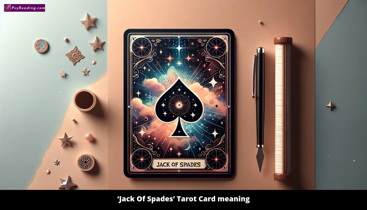 Tarot card depicting 'Jack of Spades' meaning
