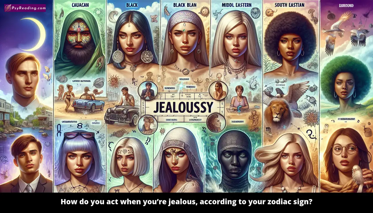 Jealousy reactions based on zodiac signs.