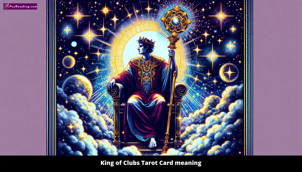 Tarot card depicting the King of Clubs