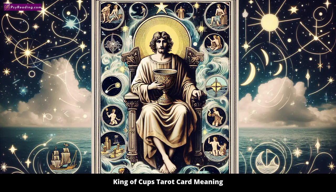 Tarot card depicting the King of Cups