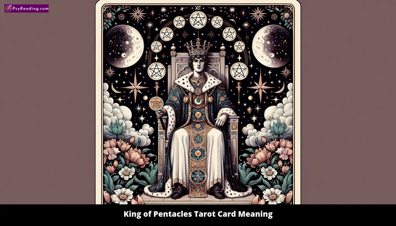 Tarot card depicting King of Pentacles.