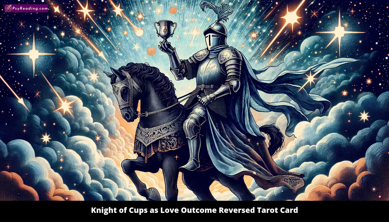 Reversed Knight of Cups Tarot Card - Love Outcome