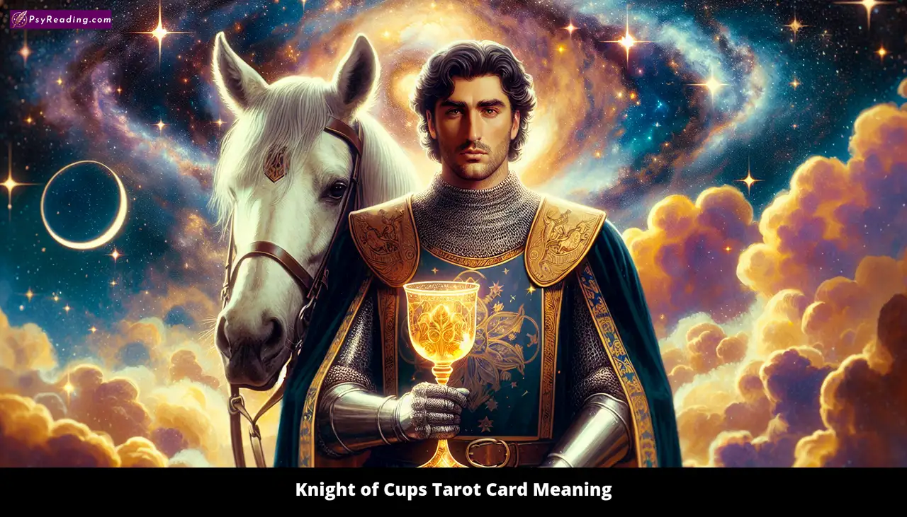 Knight of Cups Tarot Card Meaning - Image of a knight holding a cup