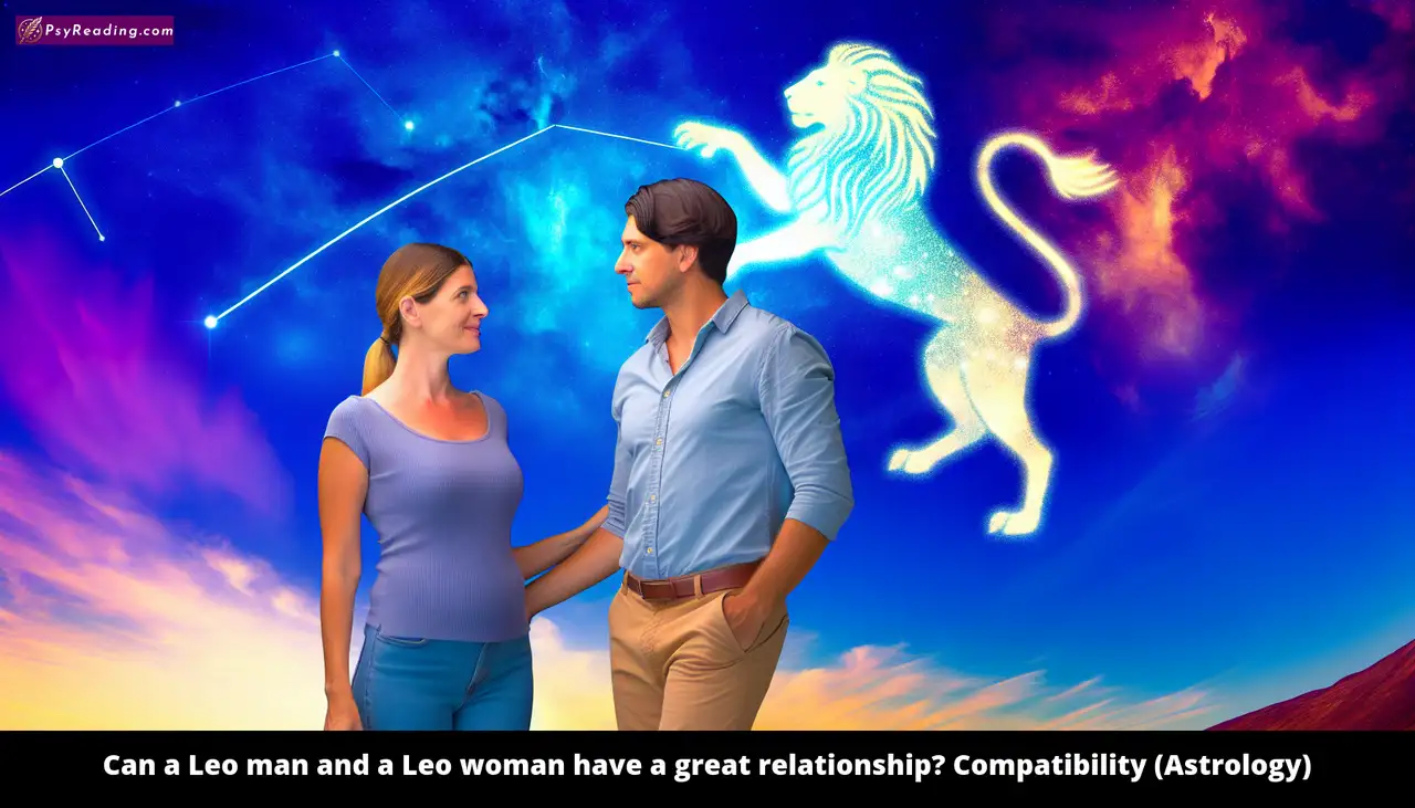 Leo man and Leo woman in love.