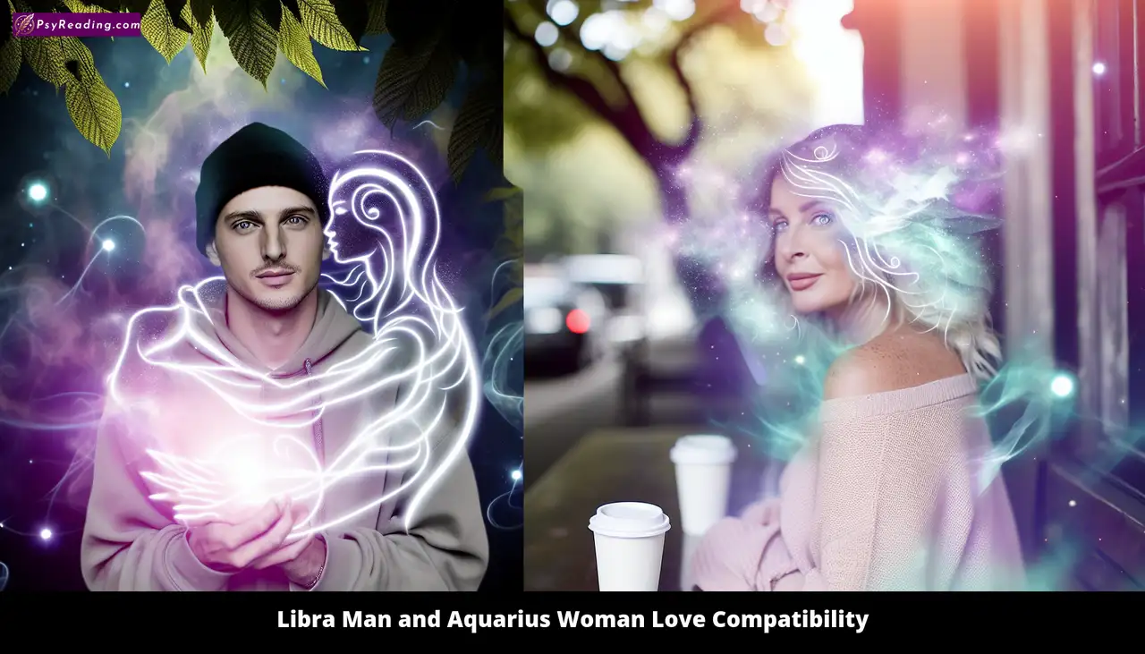Libra man and Aquarius woman in love.