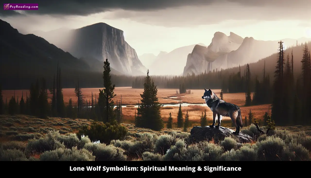 Lone wolf in nature, symbolizing spiritual significance.