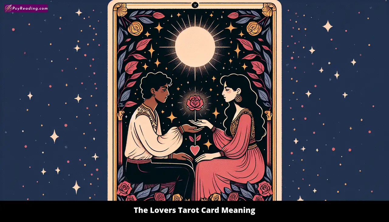 Lovers Tarot Card - Symbolic depiction.