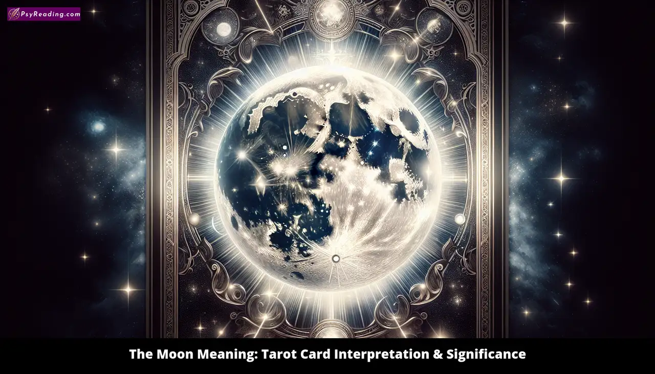 Tarot card depicting the Moon's symbolism.