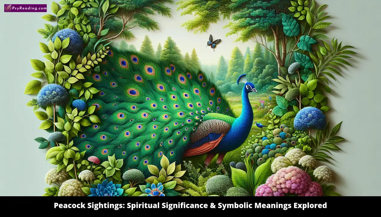 Peacock's vibrant plumage symbolizes spiritual significance.