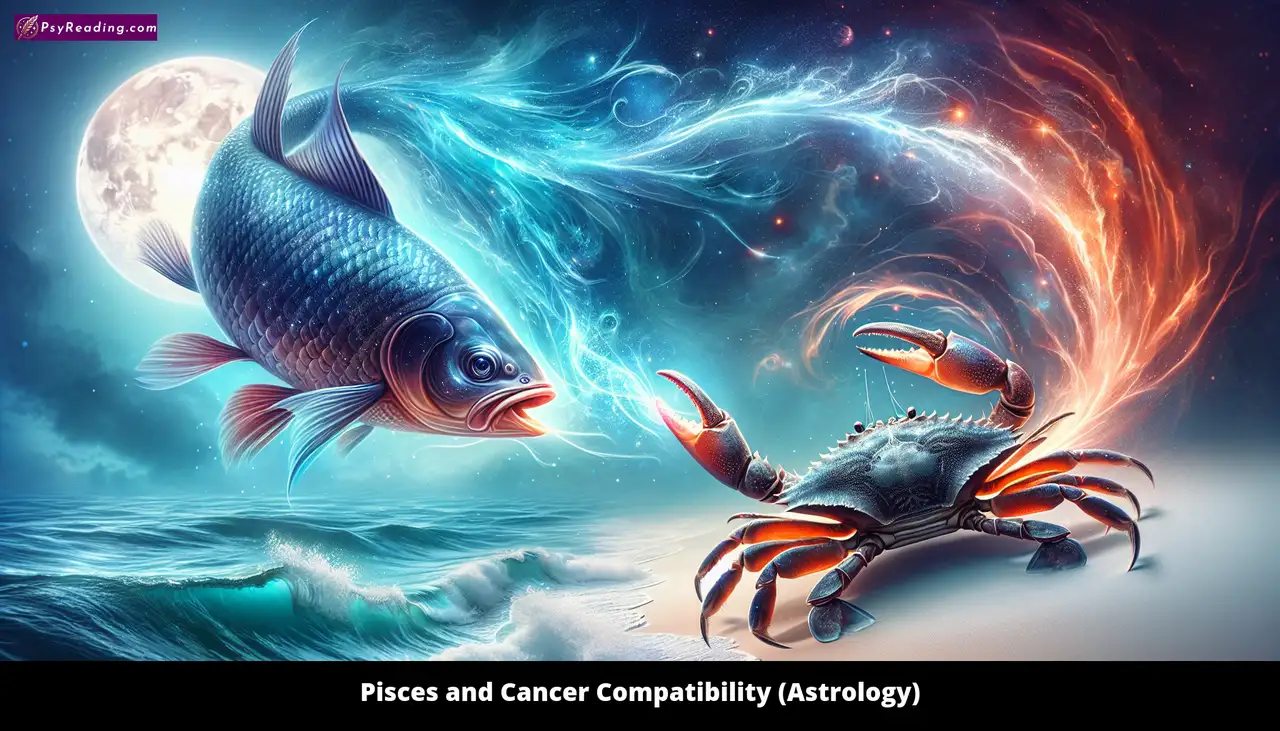 Pisces and Cancer Zodiac Compatibility Illustration