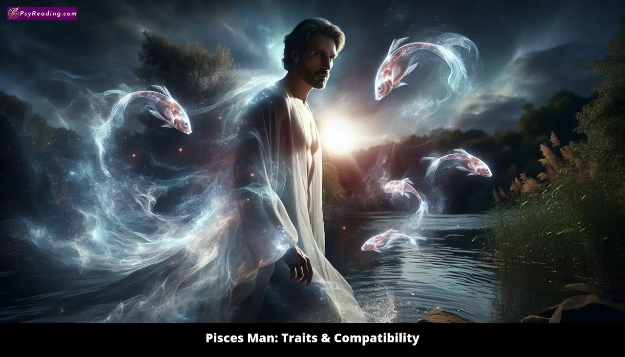 Pisces man swimming in a sea of compatibility.