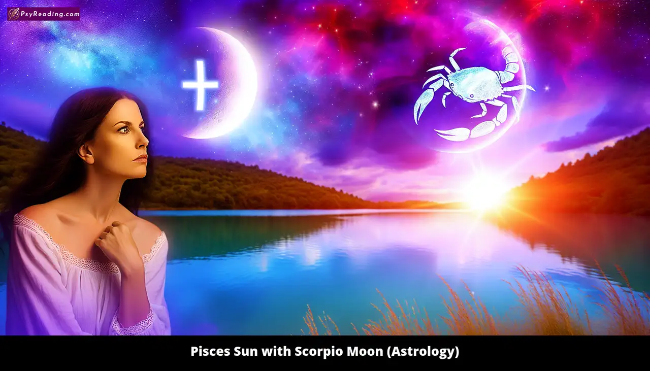 Pisces Sun Scorpio Moon Astrology illustration