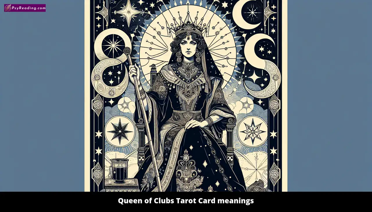 Queen of Clubs Tarot Card interpretation.