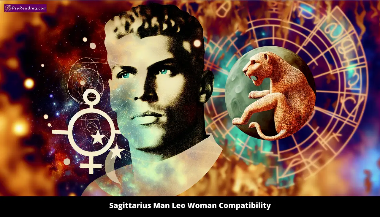 Sagittarius man and Leo woman in harmony.