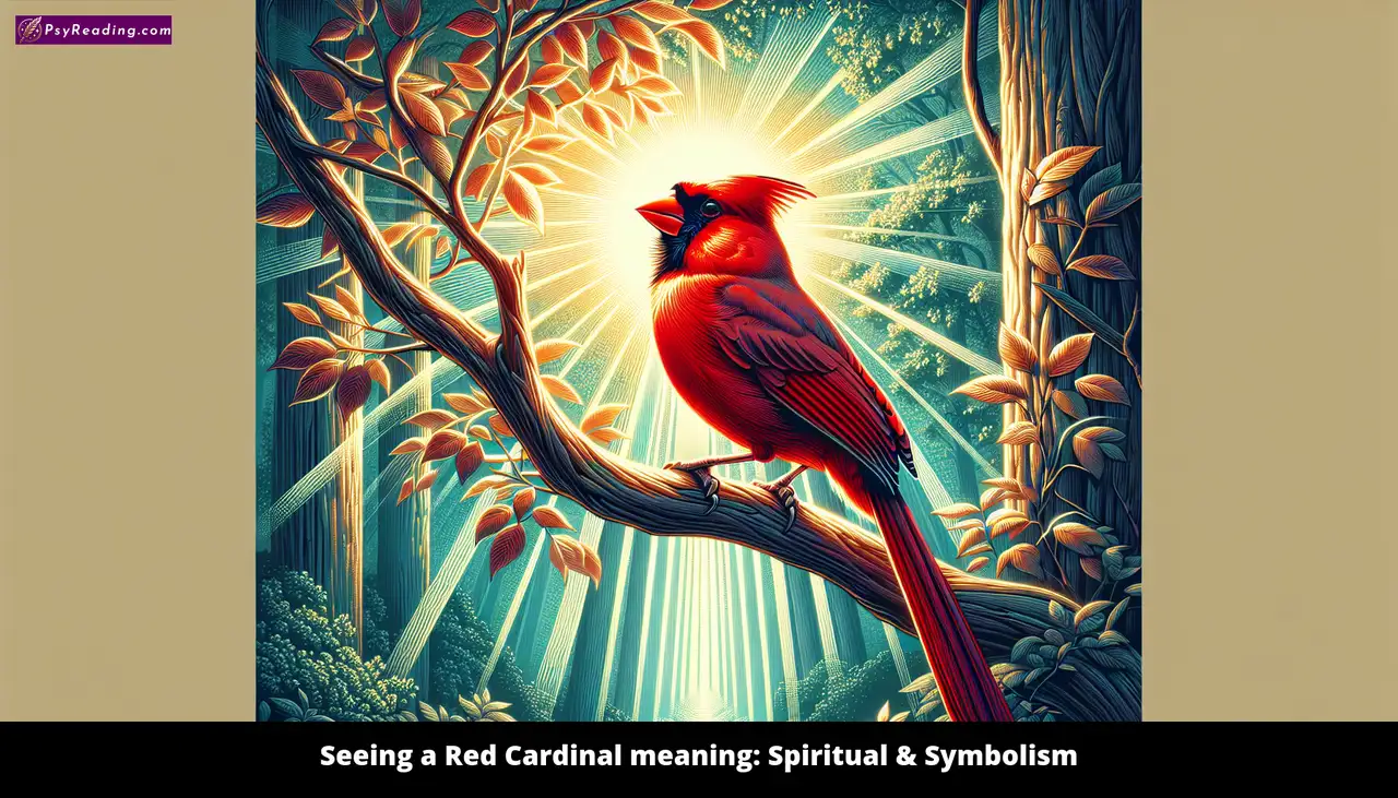 Red cardinal bird symbolizing spirituality and symbolism.