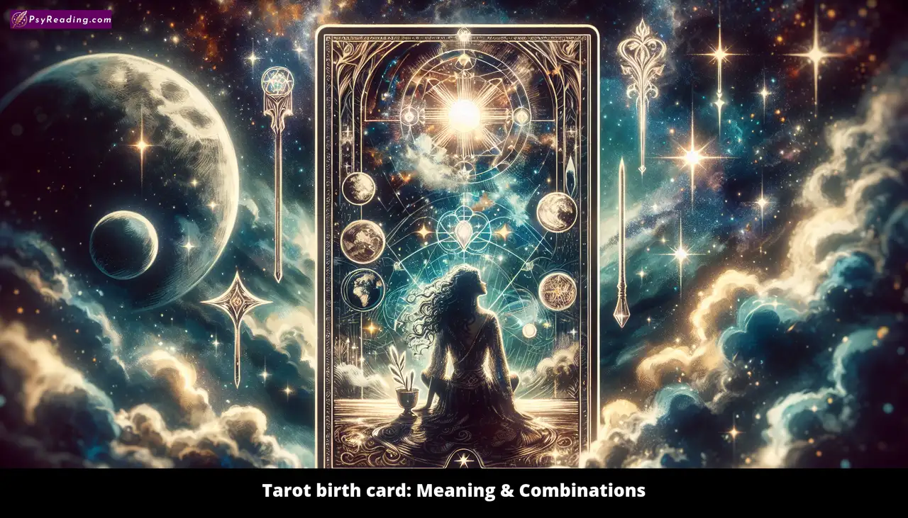 Tarot birth card: Symbolic combinations and meaning.