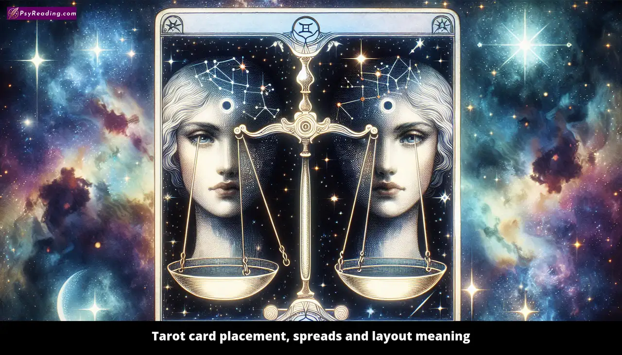Tarot card spread and layout symbolism.