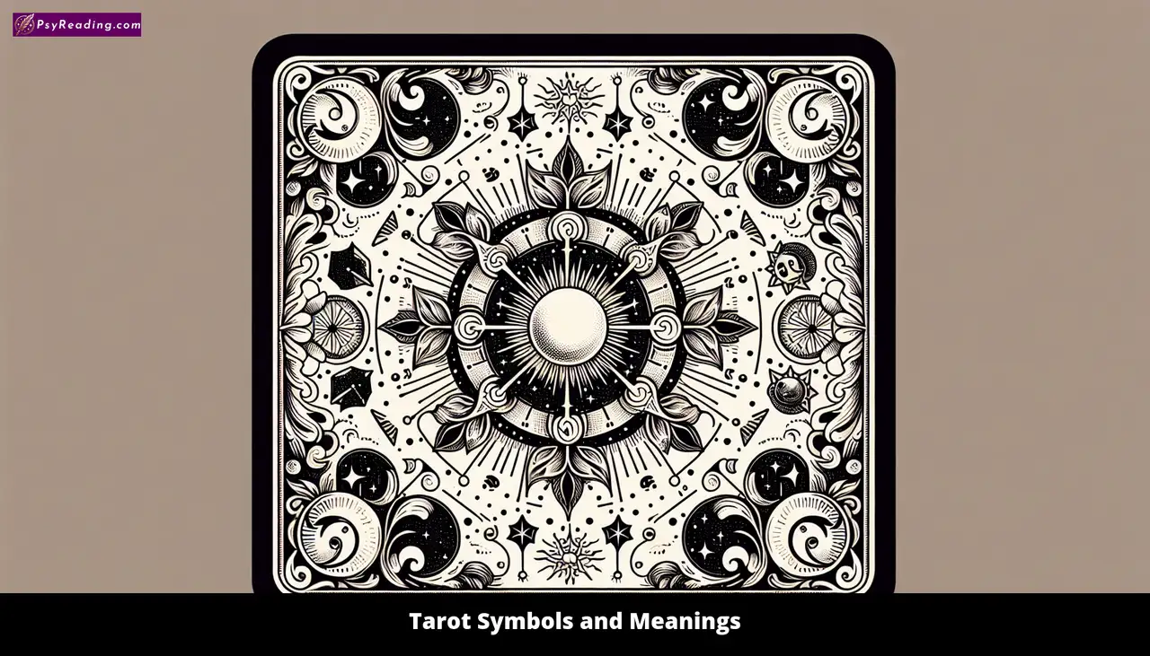 Tarot symbols and meanings depicted in image.