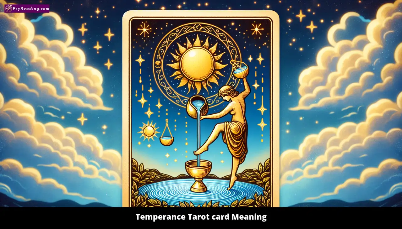 Tarot card Temperance: Balance and harmony.