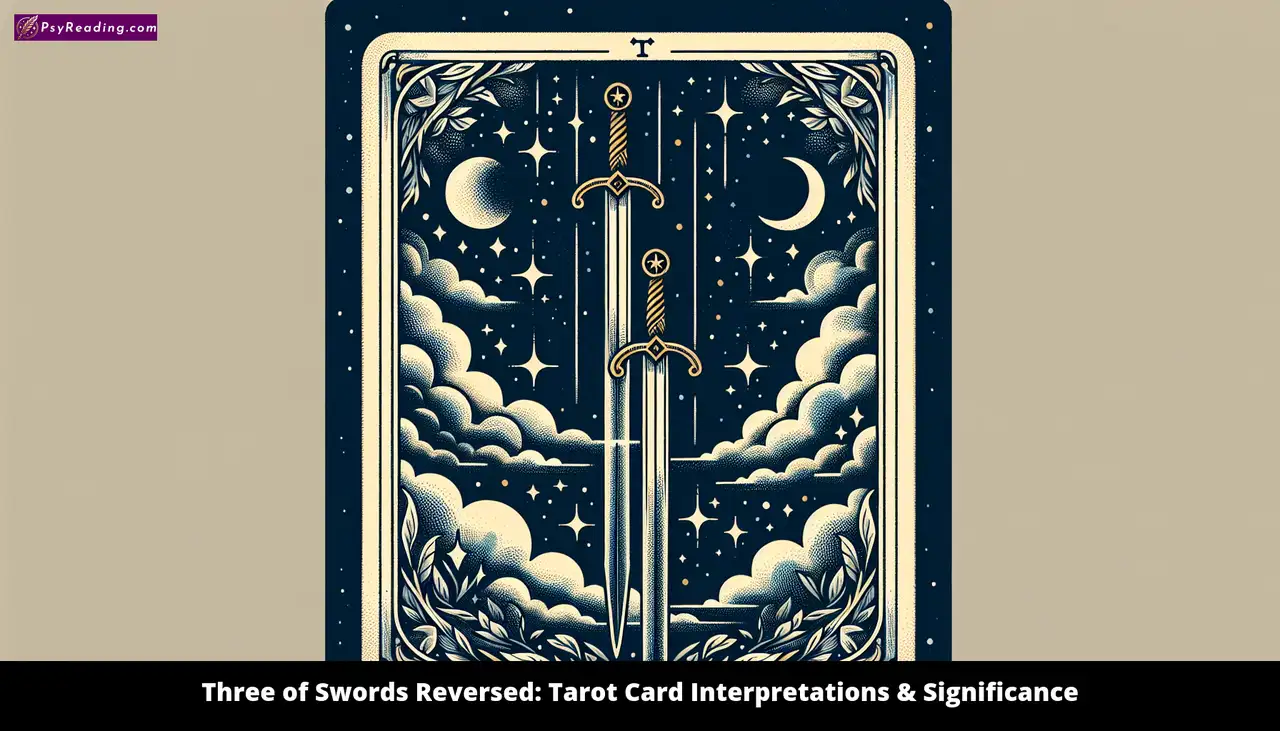 Tarot card: Three of Swords Reversed